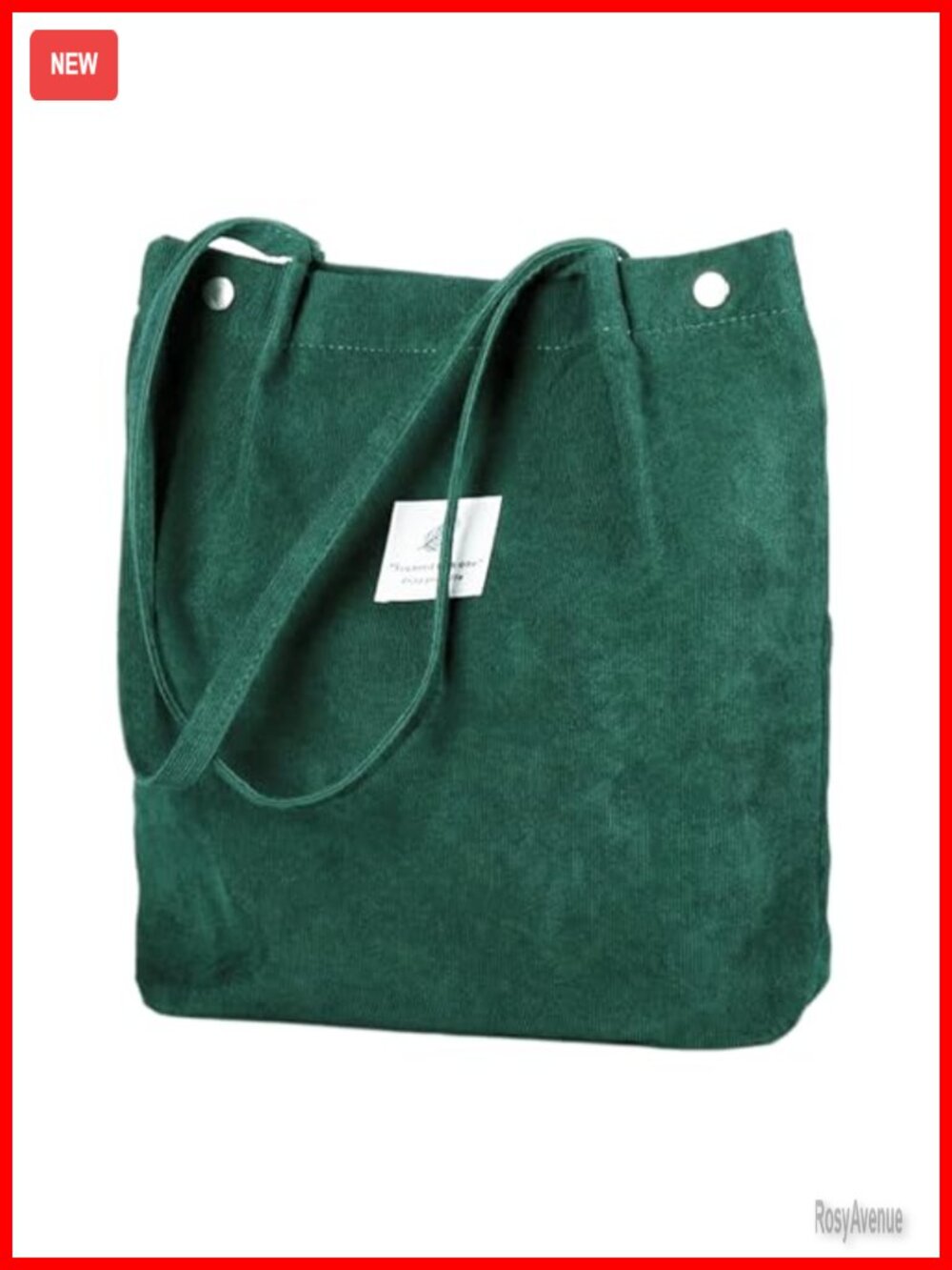 Corduroy Tote Bag Large Capacity Shoulder Bag Inner Pocket Travel Work Shopping